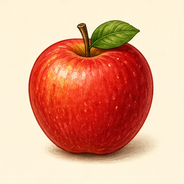 Playful illustrated apple