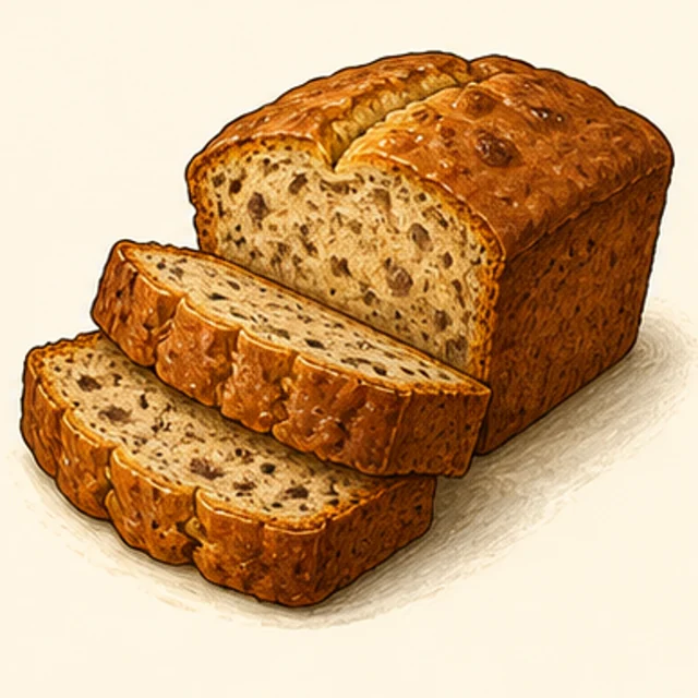 Illustrated banana bread.