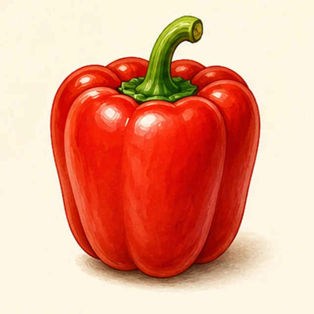 Playful illustrated bell pepper