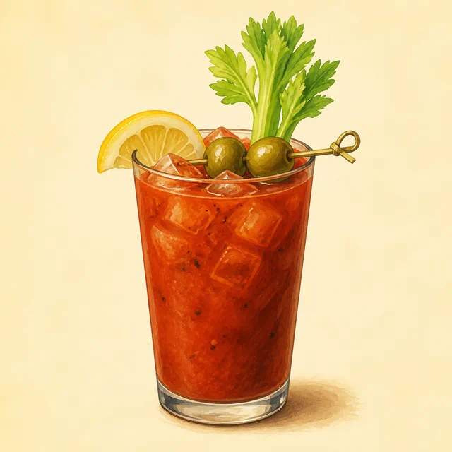 Illustrated bloody mary.