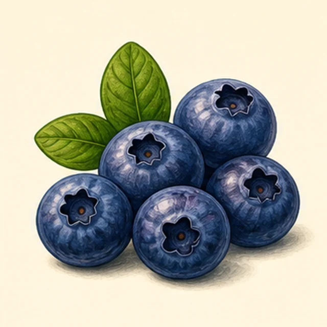 Illustrated blueberry.