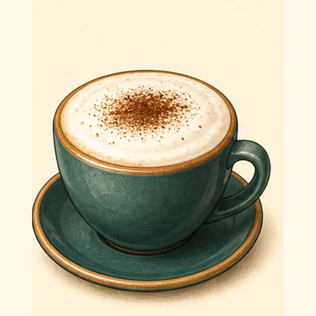 Illustrated cappuccino.
