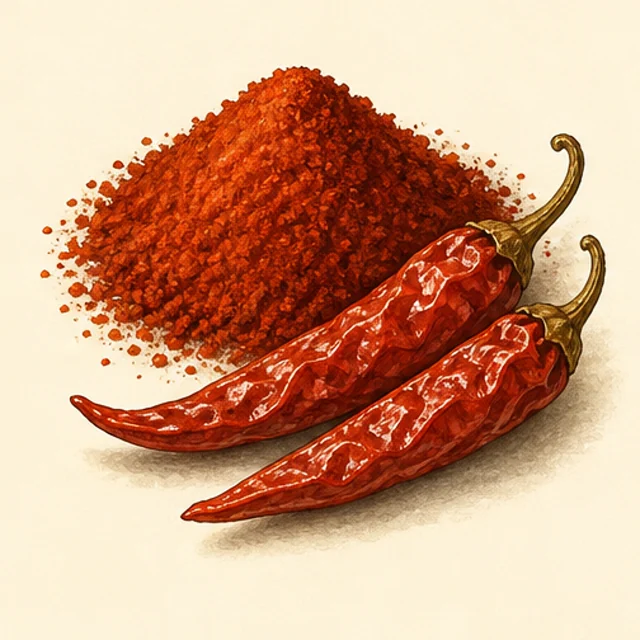 Illustrated cayenne pepper.