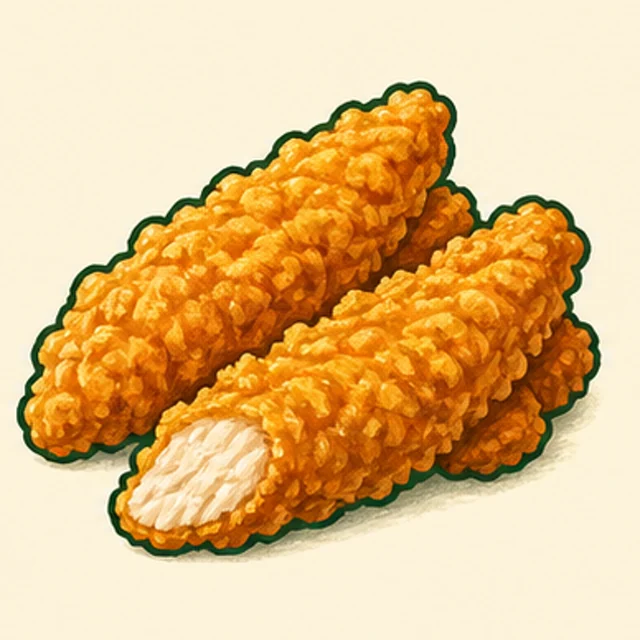 Playful illustrated chicken tenders