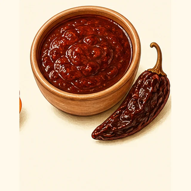 Illustrated chipotle hot sauce.