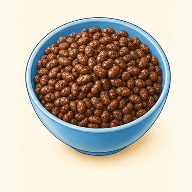 Illustrated chocolate rice crisps.