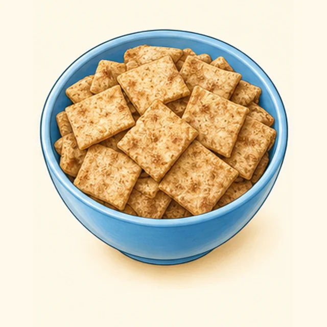 Illustrated cinnamon cereal squares.