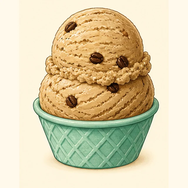 Illustrated coffee ice cream.