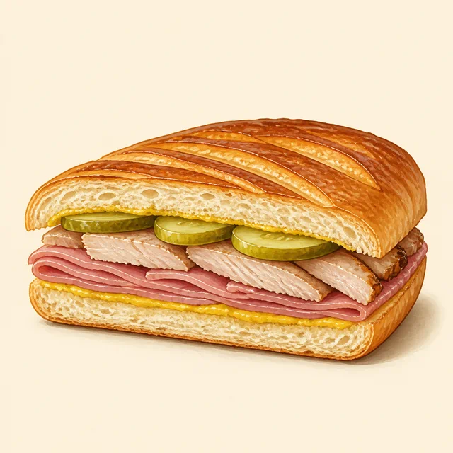 Illustrated cuban sandwich.