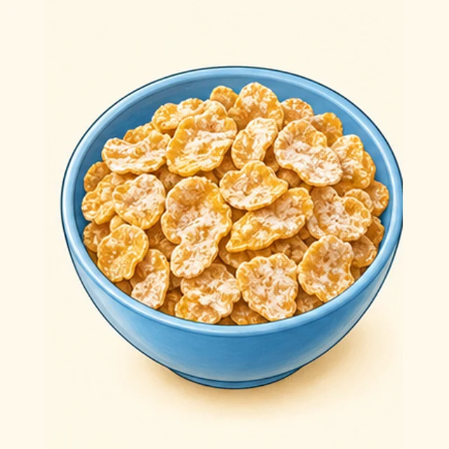 Illustrated frosted corn flakes.