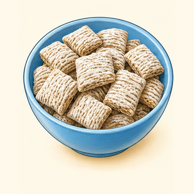 Illustrated frosted shredded wheat.