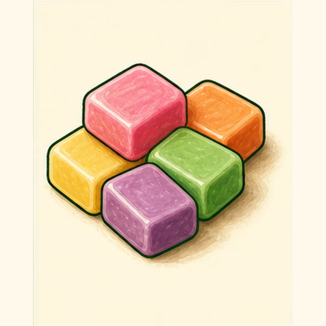 Illustrated fruit chews.