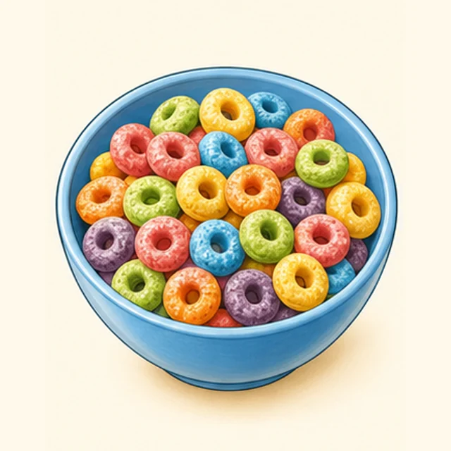 Playful illustrated fruit-flavored rings