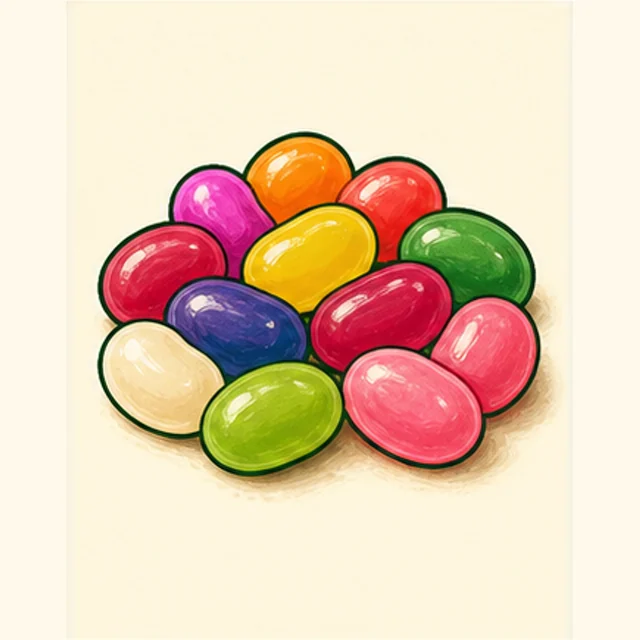Playful illustrated jelly beans