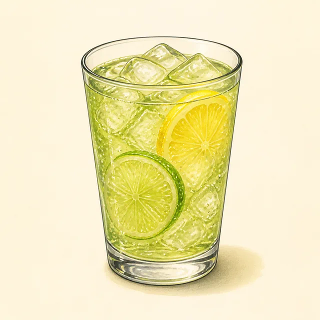 Illustrated lemon-lime soda.