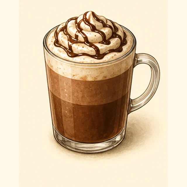 Playful illustrated mocha