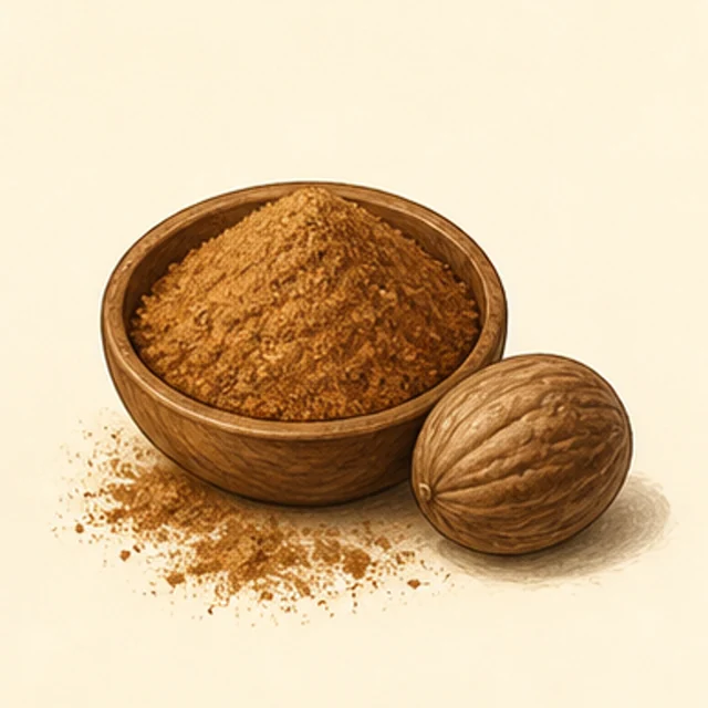 Playful illustrated nutmeg