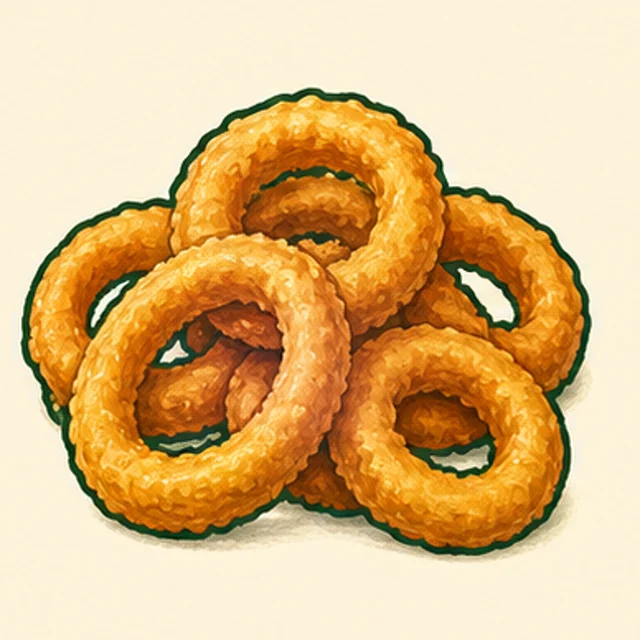 Playful illustrated onion rings