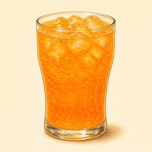Illustrated orange soda.