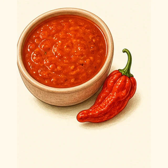 Playful illustrated peri-peri sauce