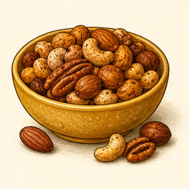 Playful illustrated roasted mixed nuts