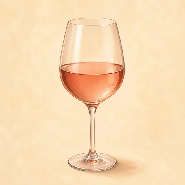 Illustrated rosé wine.