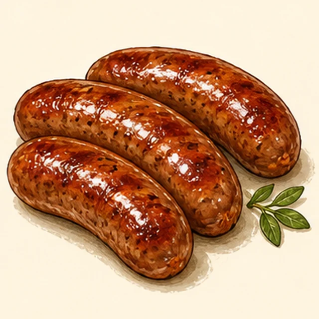 Illustrated sausage.