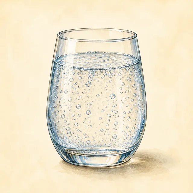 Illustrated sparkling water.