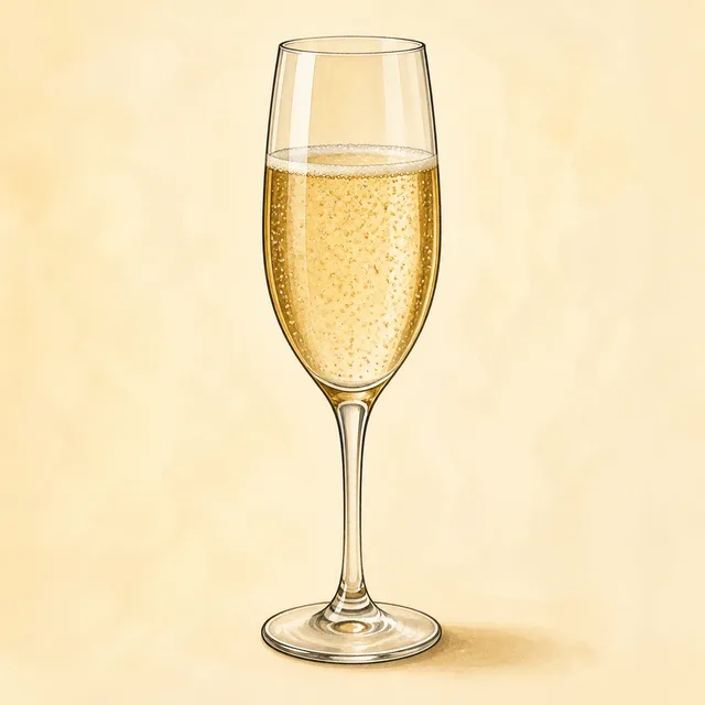 Illustrated sparkling wine.