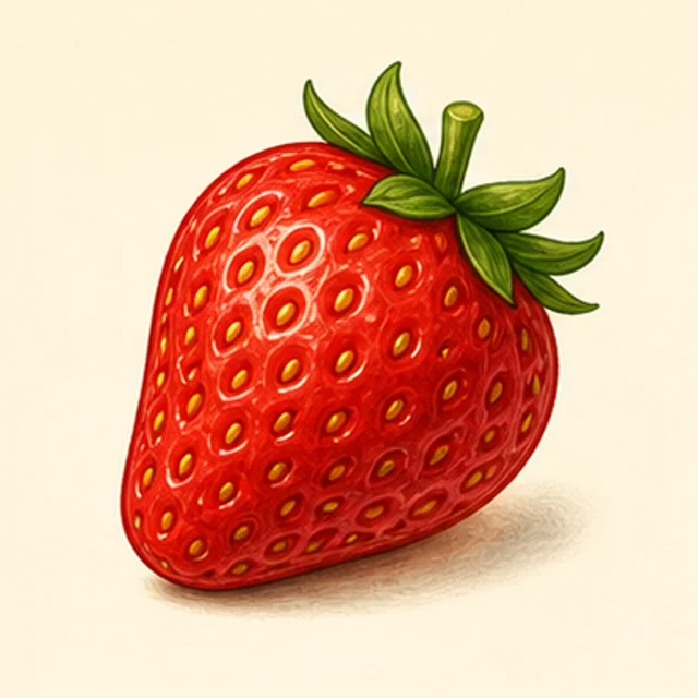 Playful illustrated strawberry