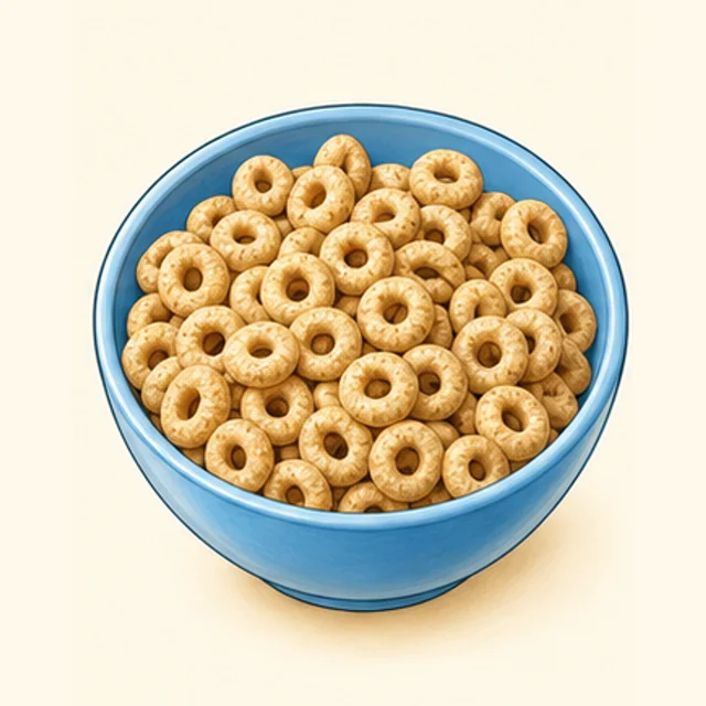 Playful illustrated toasted oat rings