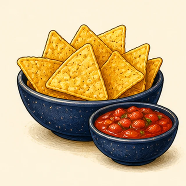 Playful illustrated tortilla chips